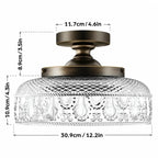 Textured Glass Disc Ceiling Light
