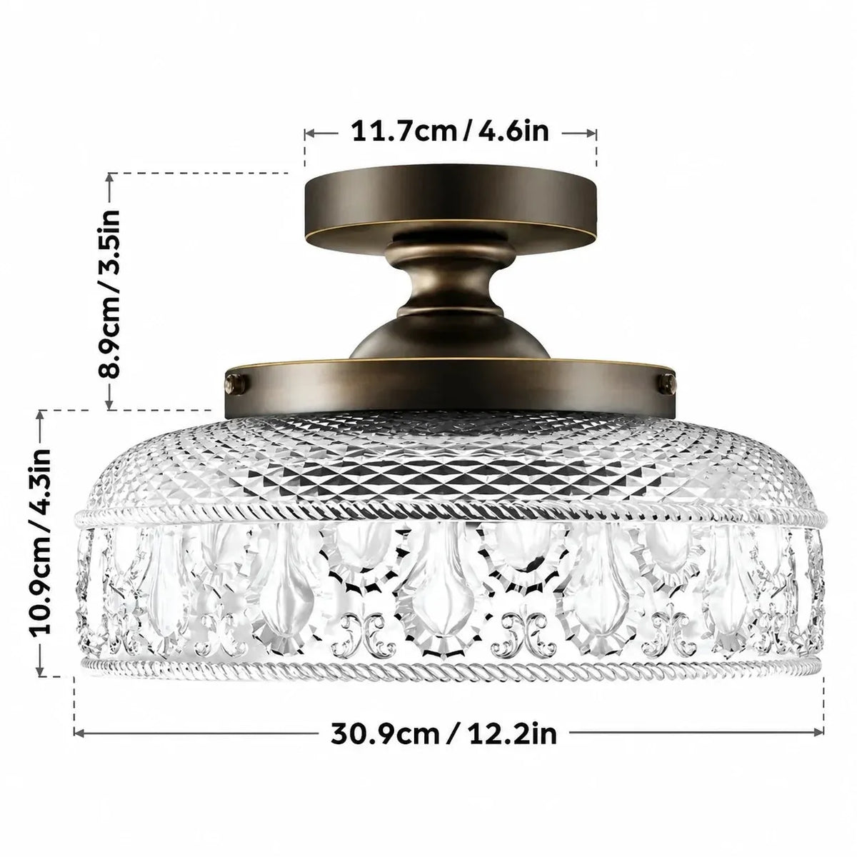 Textured Glass Disc Ceiling Light