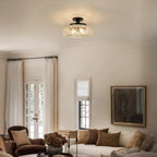 Textured Glass Disc Ceiling Light