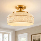 Textured Glass Disc Ceiling Light