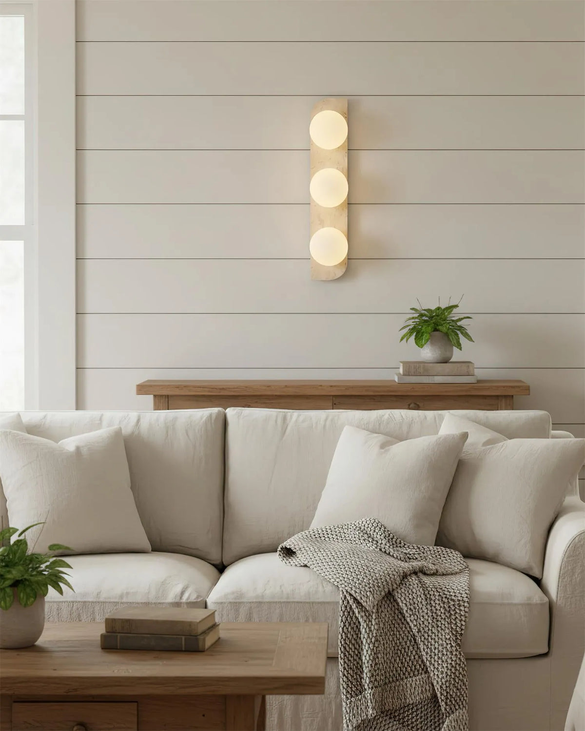 Travertine Column Wall Light