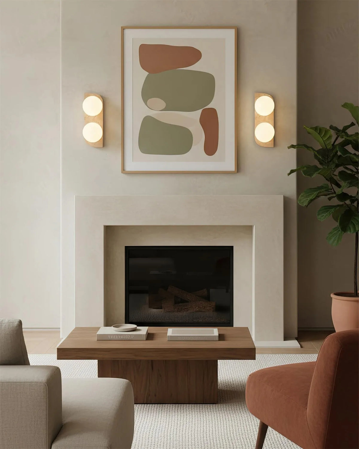 Travertine Column Wall Light
