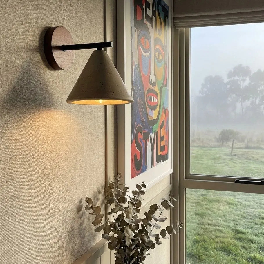 Travertine Cone Wall Light
