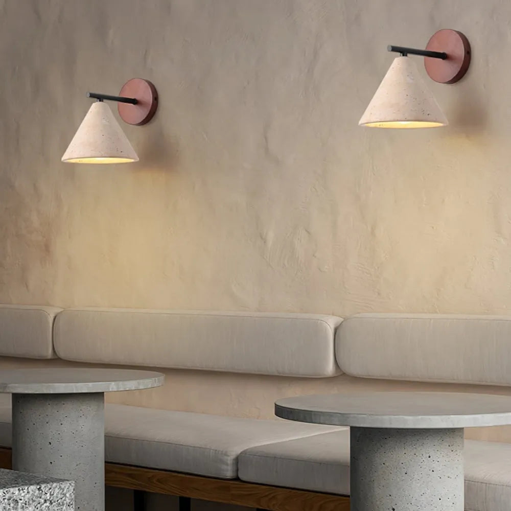 Travertine Cone Wall Light