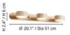 Travertine Disc Multi Light Wall Bar