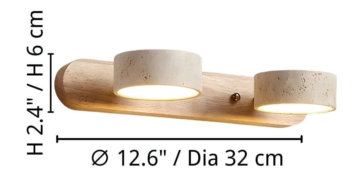 Travertine Disc Multi Light Wall Bar