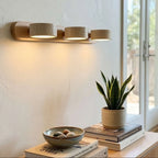 Travertine Disc Multi Light Wall Bar