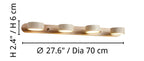 Travertine Disc Multi Light Wall Bar