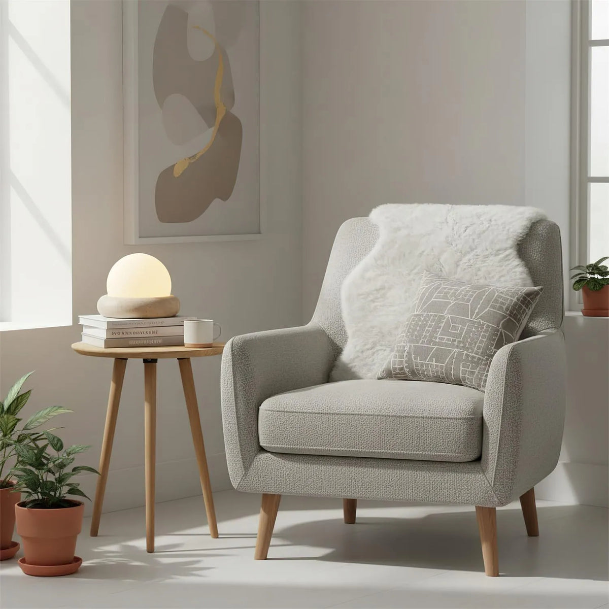 Travertine Egg Cordless Lamp