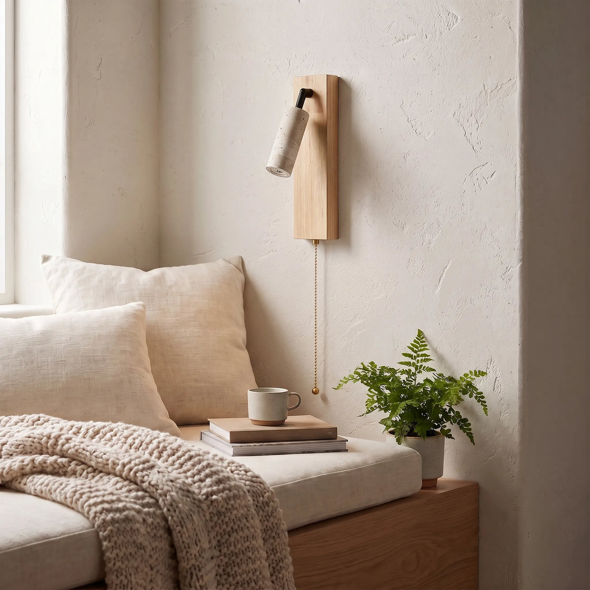 Travertine Rotating Reading Wall Light