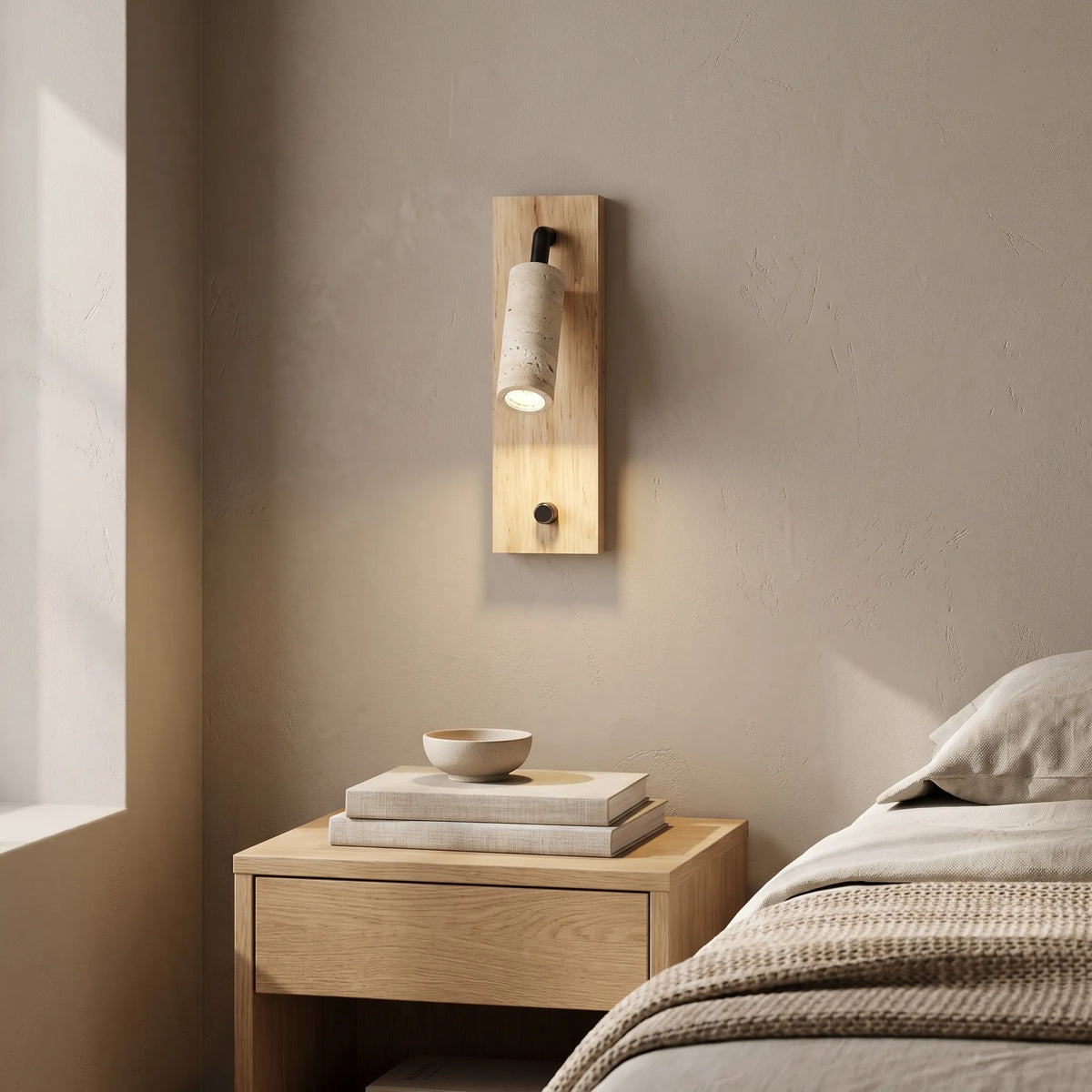 Travertine Rotating Reading Wall Light