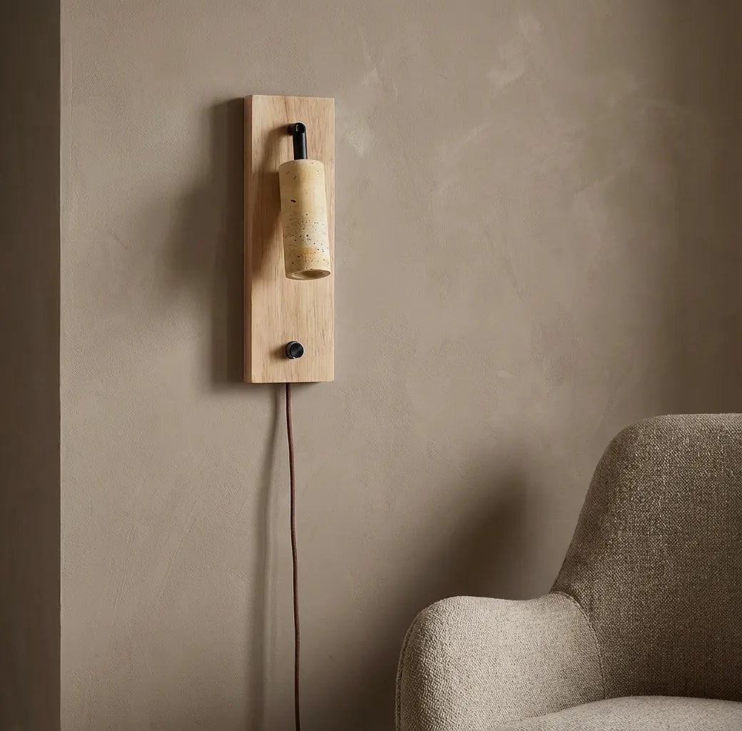 Travertine Rotating Reading Wall Light