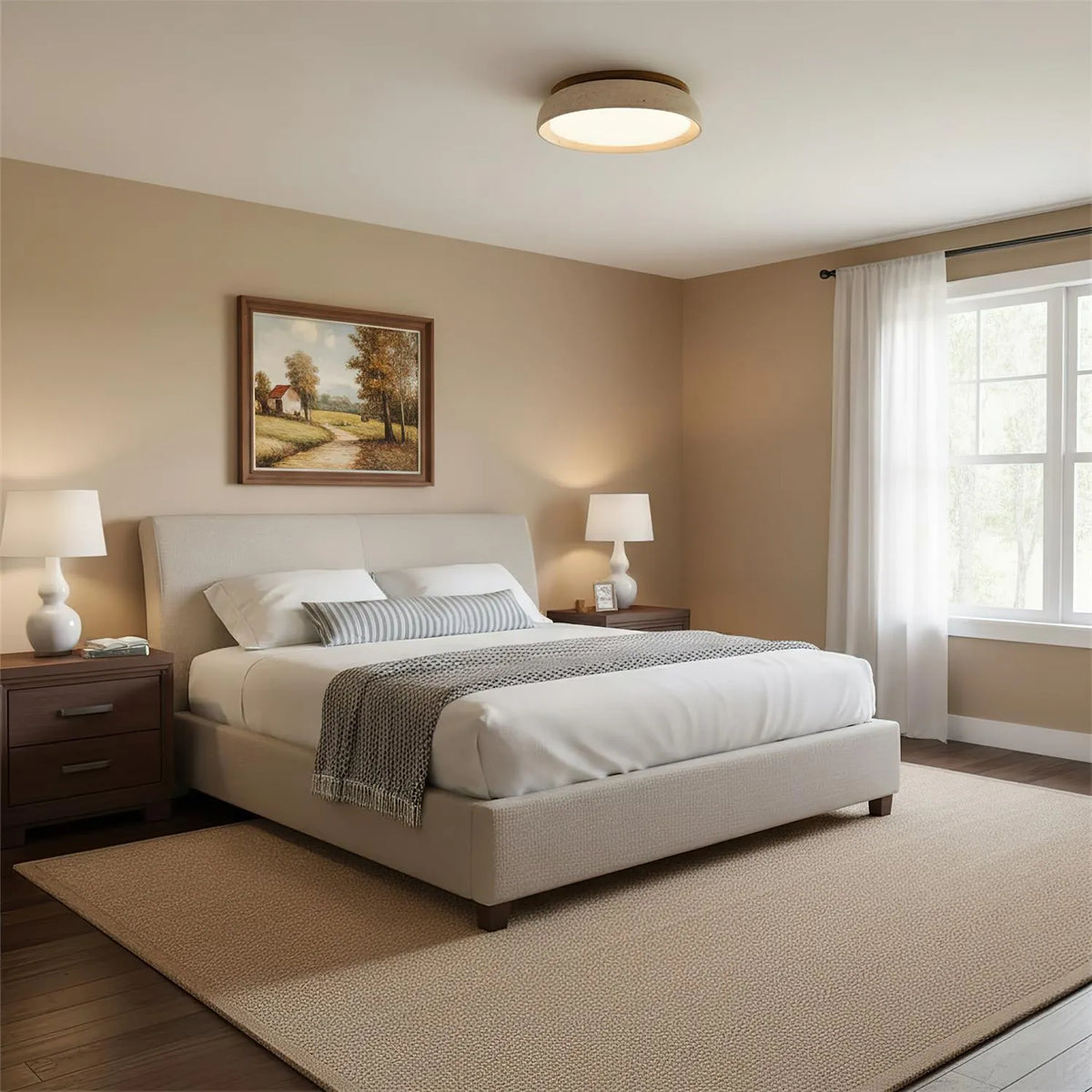 Travertine Stone LED Ceiling Light