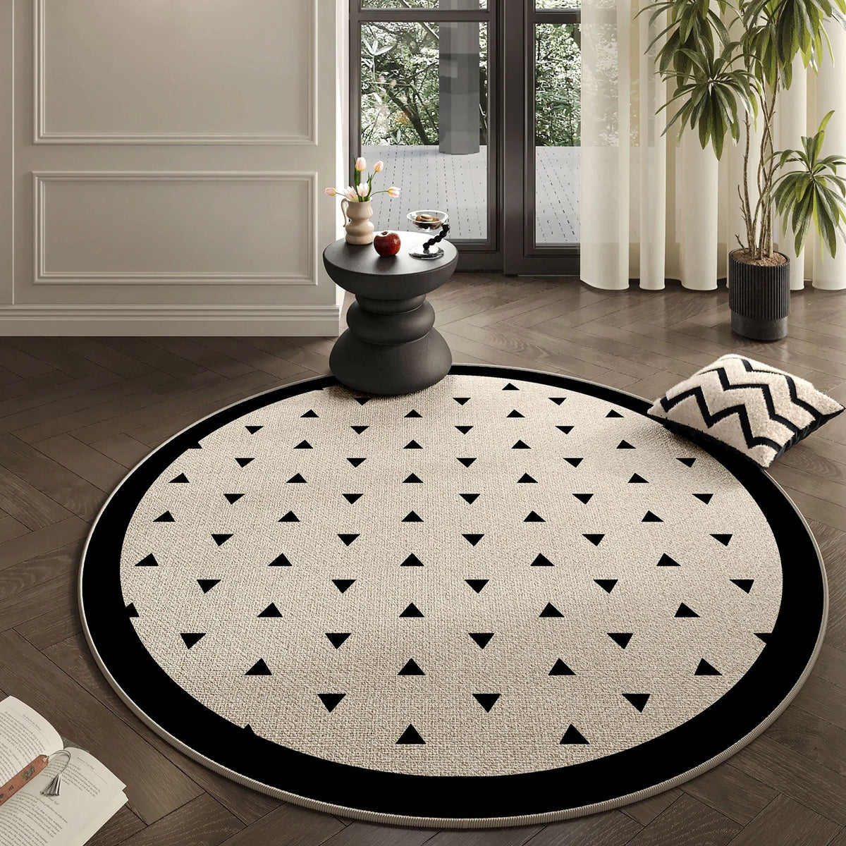 Triangle Mosaic Round Rug