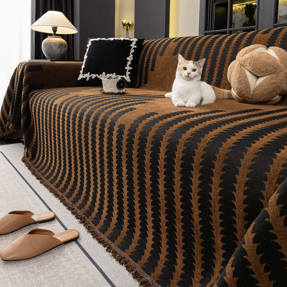 Tribal Bronze Anti-Pilling Sofa Cover