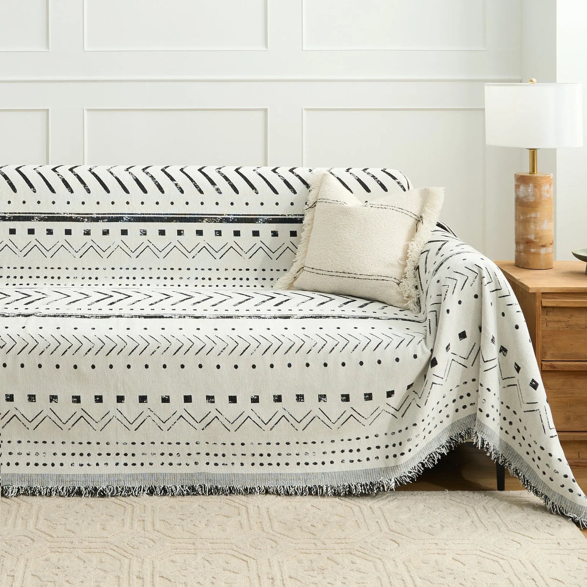 Tribal Noir Chenille Sofa Cover