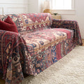 Vintage Burgundy Tribal Sofa Cover