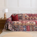 Vintage Burgundy Tribal Sofa Cover