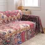 Vintage Burgundy Tribal Sofa Cover