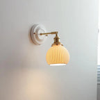 Vintage Ceramic Brass Wall Light