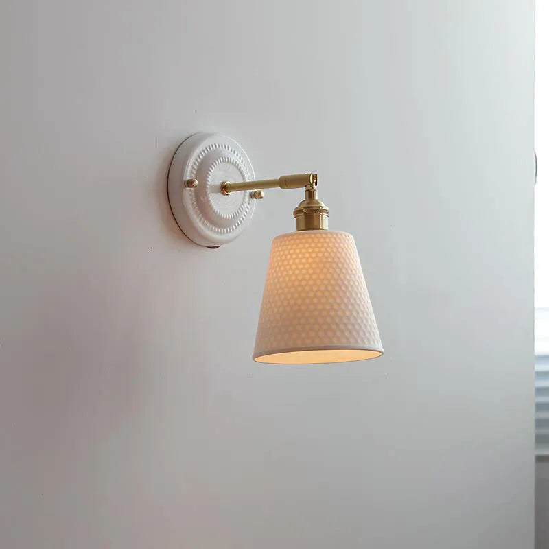 Vintage Ceramic Brass Wall Light
