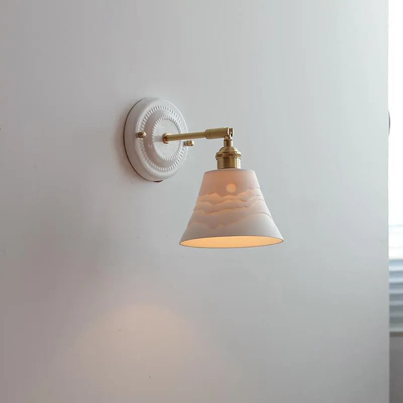 Vintage Ceramic Brass Wall Light