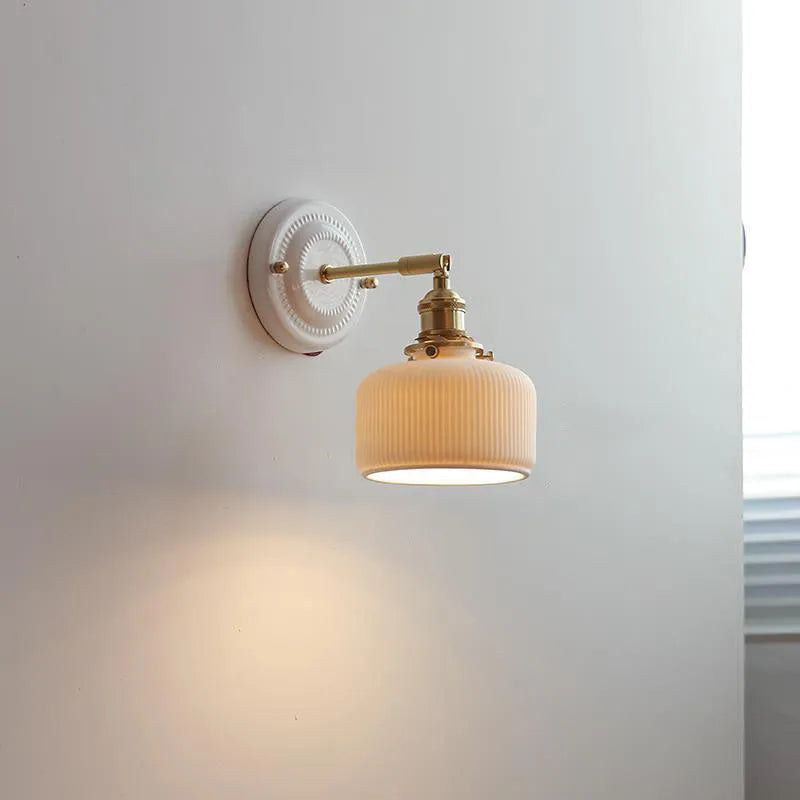 Vintage Ceramic Brass Wall Light