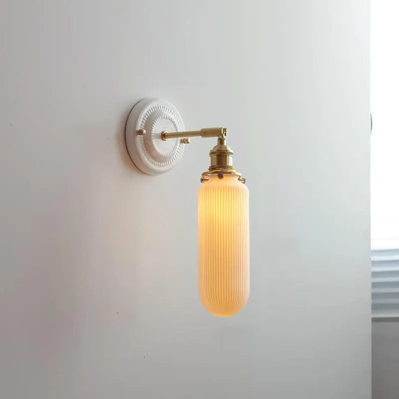 Vintage Ceramic Brass Wall Light