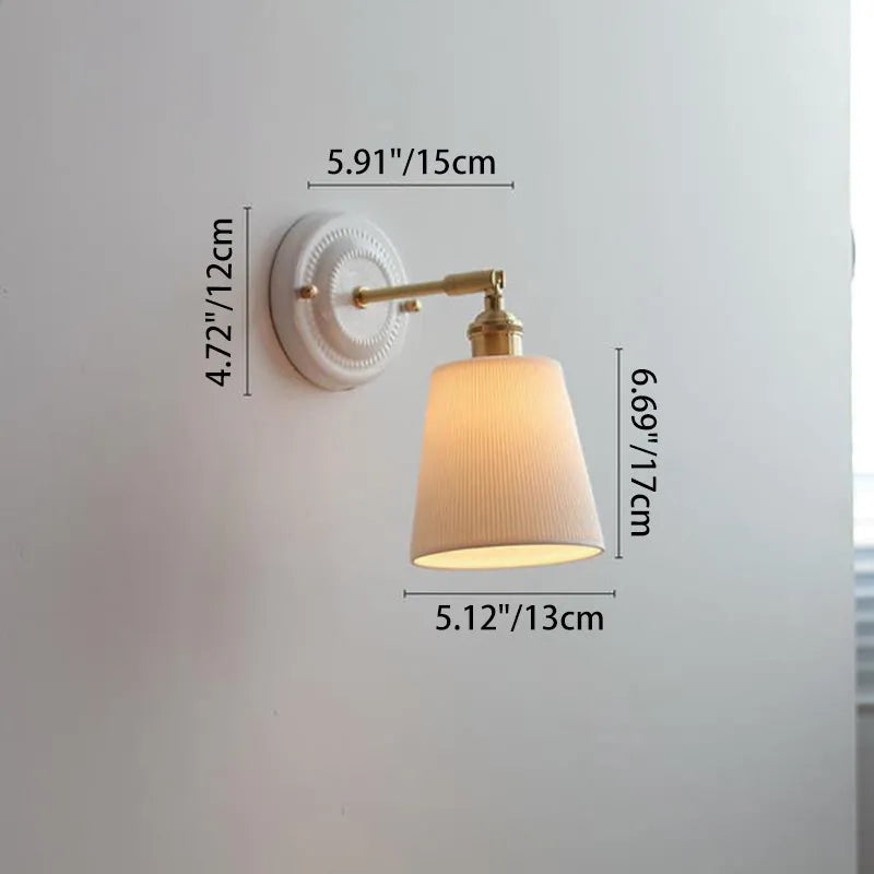 Vintage Ceramic Brass Wall Light