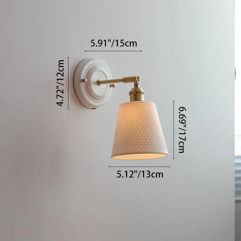Vintage Ceramic Brass Wall Light