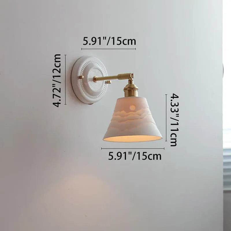 Vintage Ceramic Brass Wall Light
