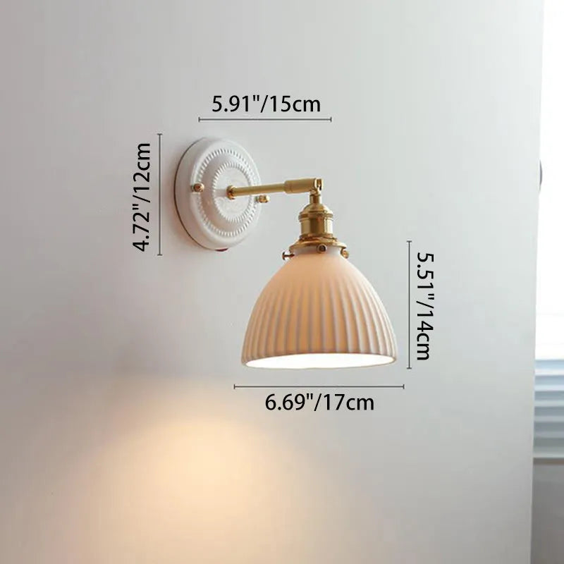 Vintage Ceramic Brass Wall Light
