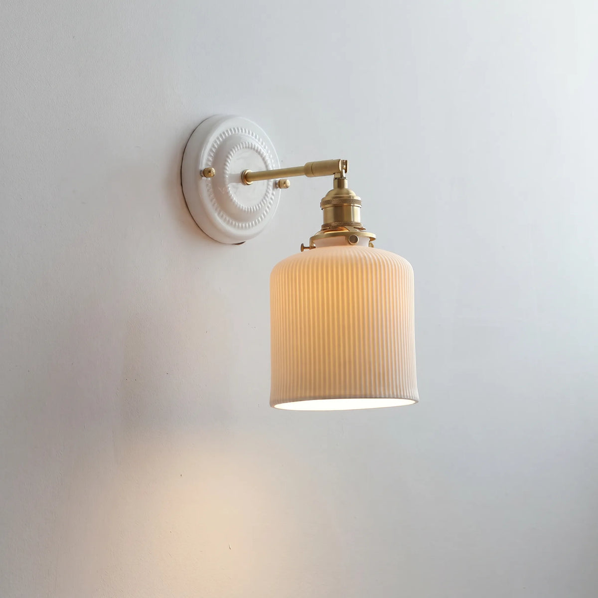 Vintage Ceramic Brass Wall Light