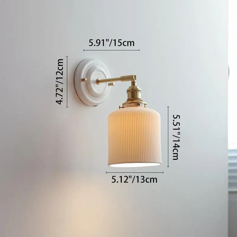 Vintage Ceramic Brass Wall Light