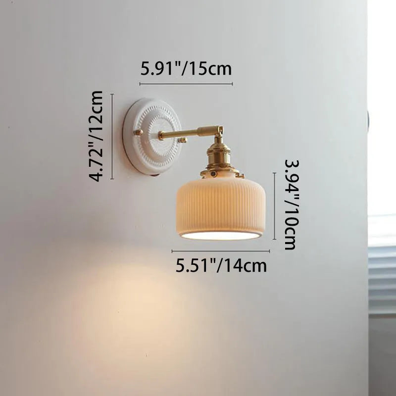 Vintage Ceramic Brass Wall Light
