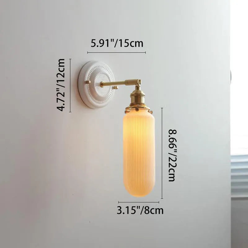 Vintage Ceramic Brass Wall Light