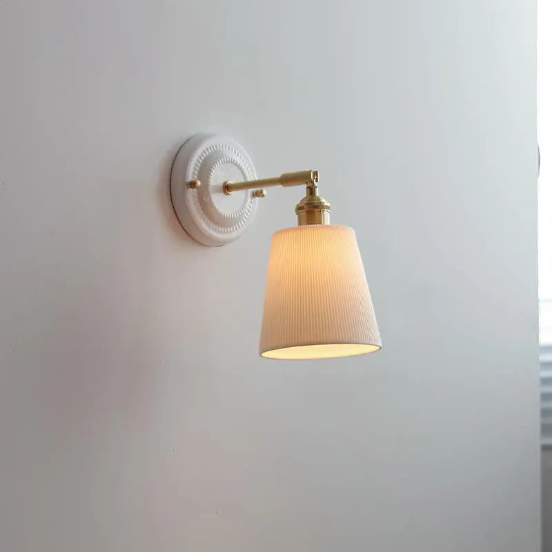 Vintage Ceramic Brass Wall Light