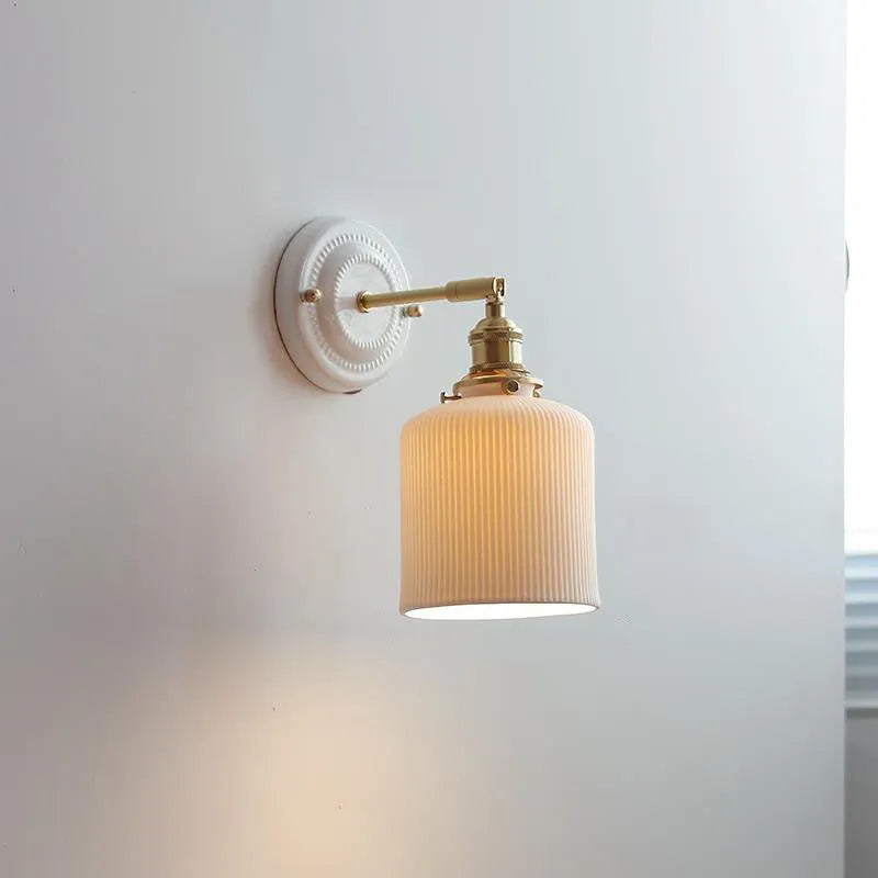 Vintage Ceramic Brass Wall Light