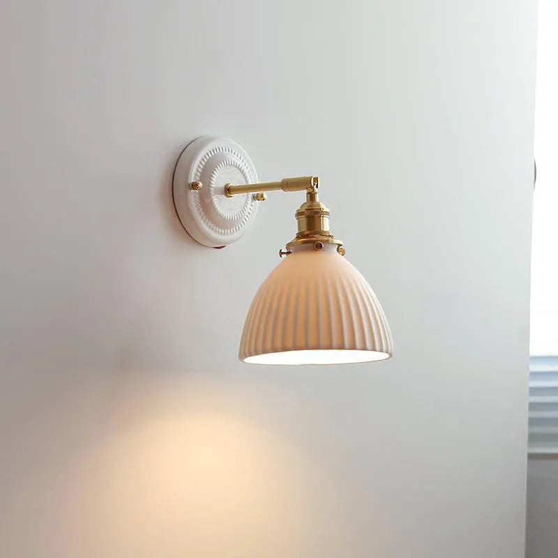 Vintage Ceramic Brass Wall Light