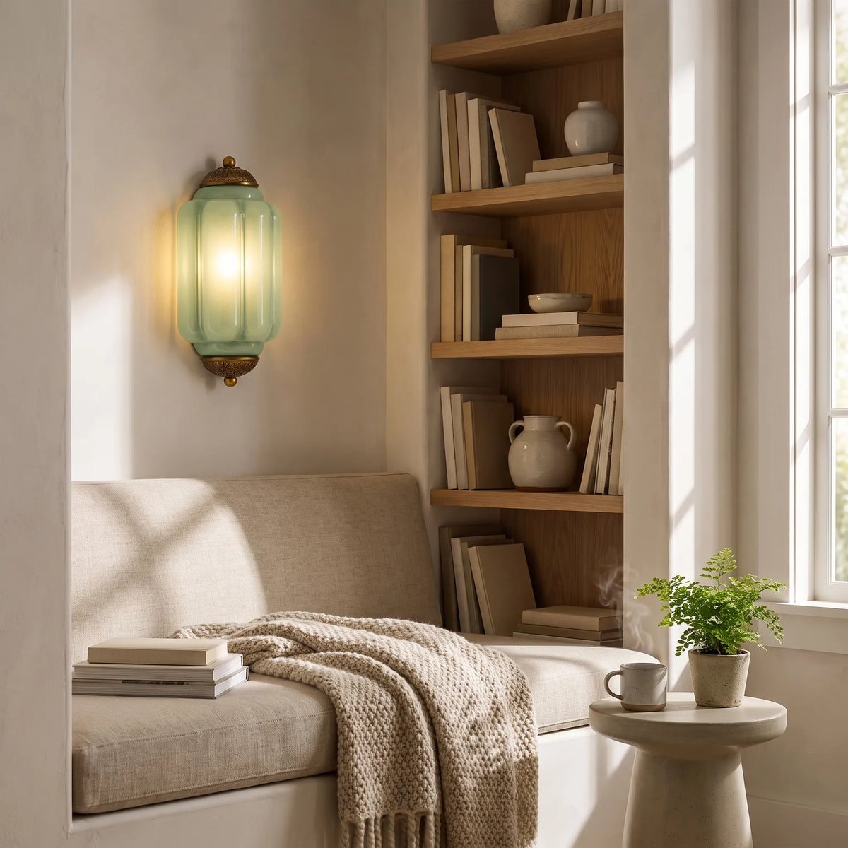 Vintage Milk Glass Flush Wall Light