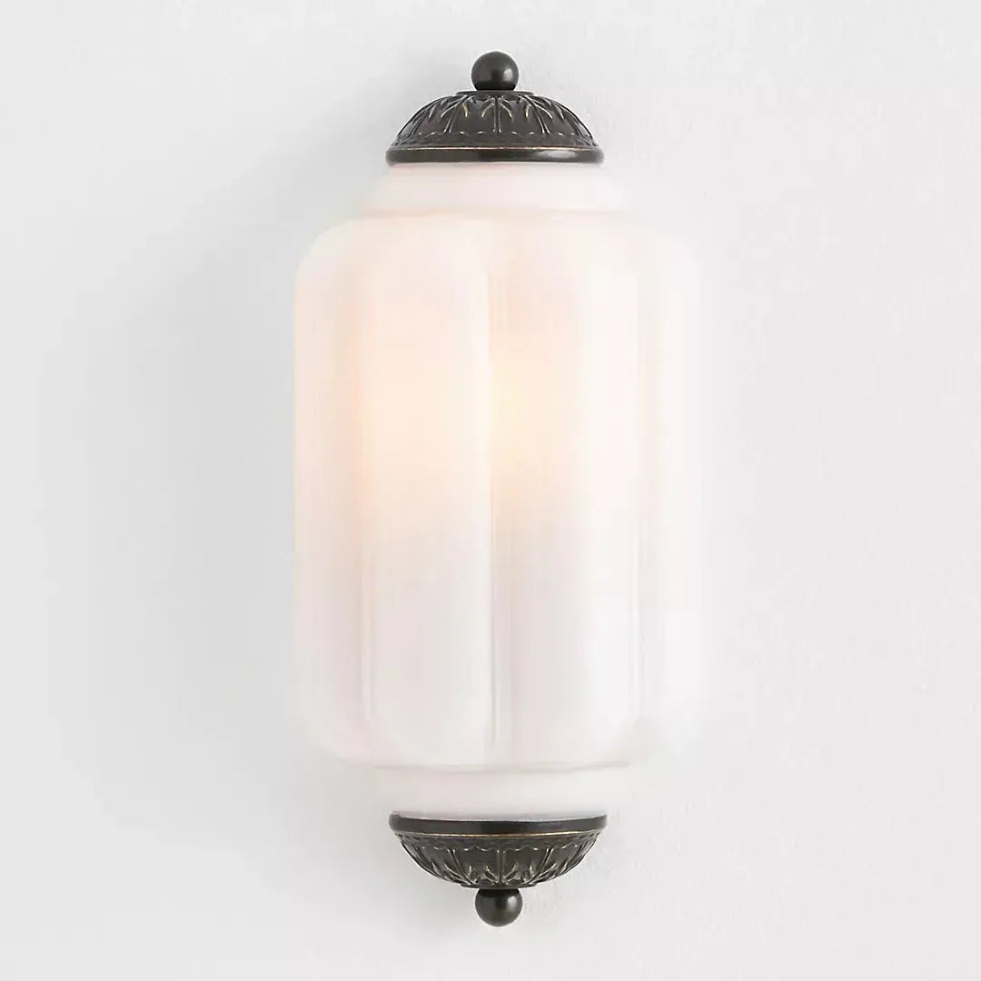 Vintage Milk Glass Flush Wall Light