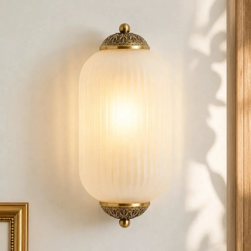 Vintage Milk Glass Flush Wall Light
