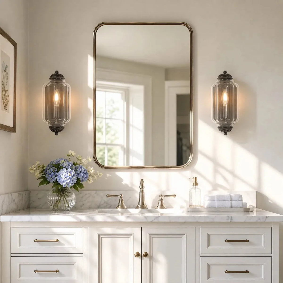 Vintage Milk Glass Flush Wall Light