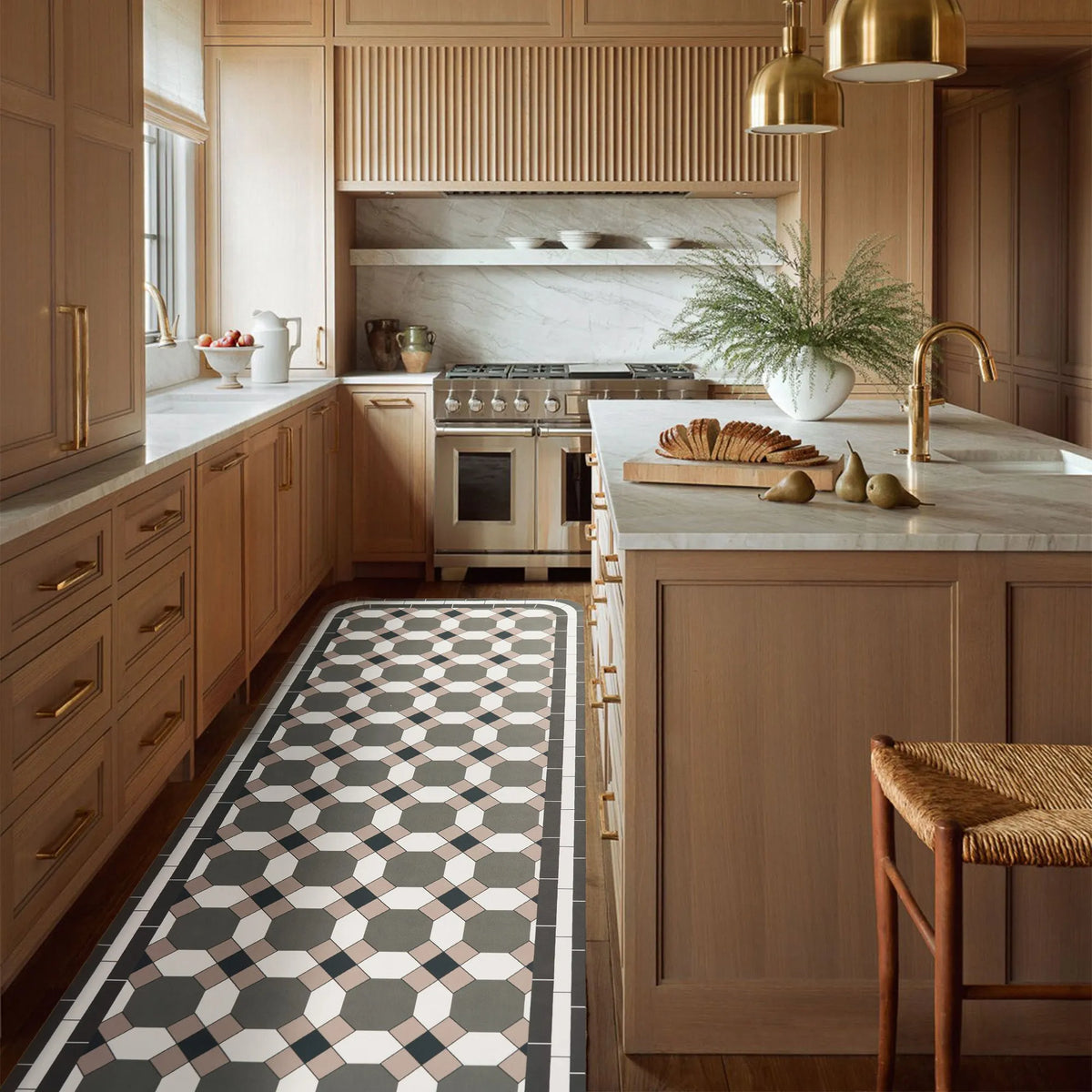 Vintage Tile Kitchen Runner Rug