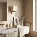 Walnut Base Fabric Wall Light