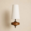 Walnut Fabric Drum Wall Light