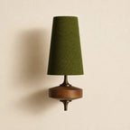Walnut Fabric Drum Wall Light
