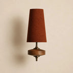 Walnut Fabric Drum Wall Light