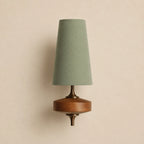 Walnut Fabric Drum Wall Light