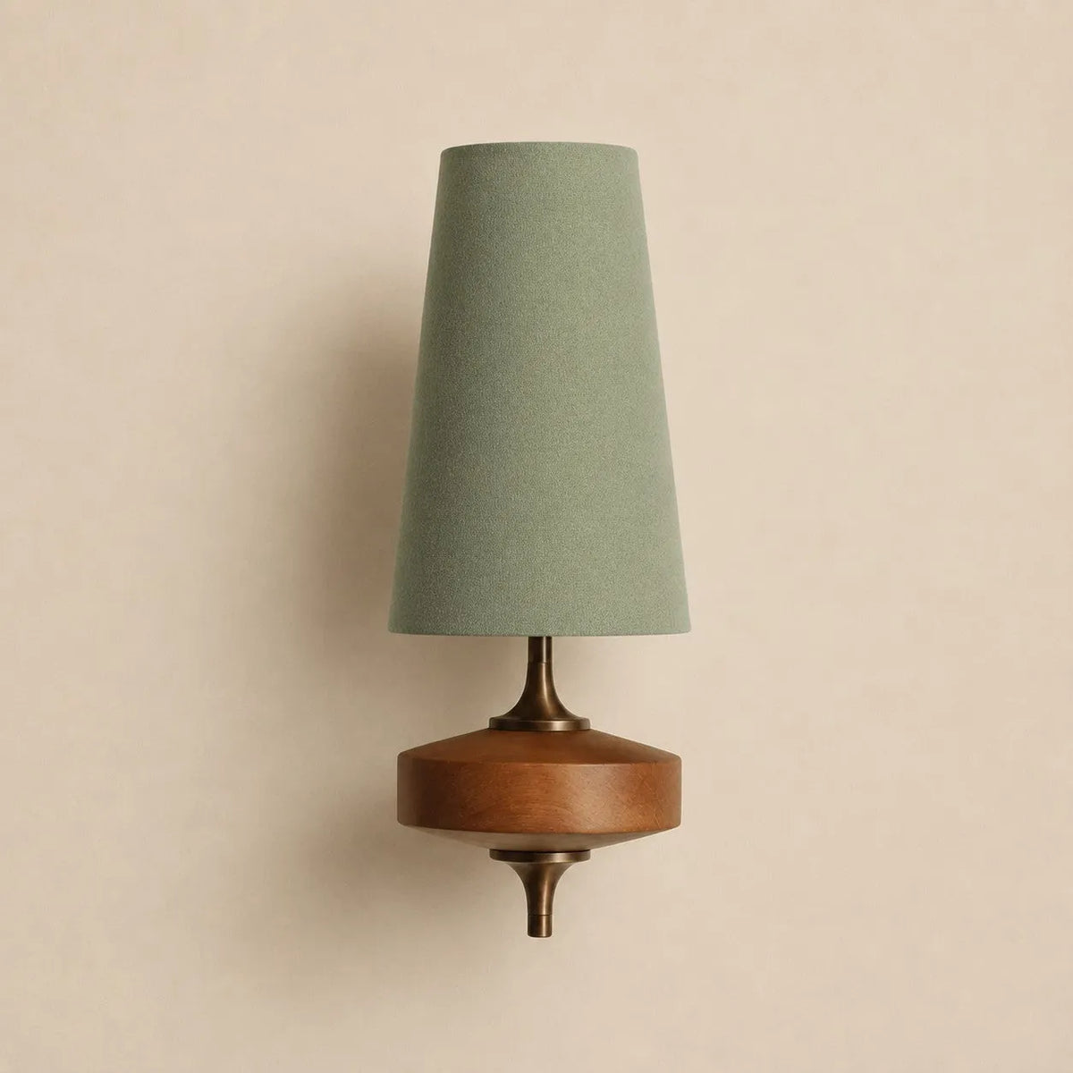 Walnut Fabric Drum Wall Light